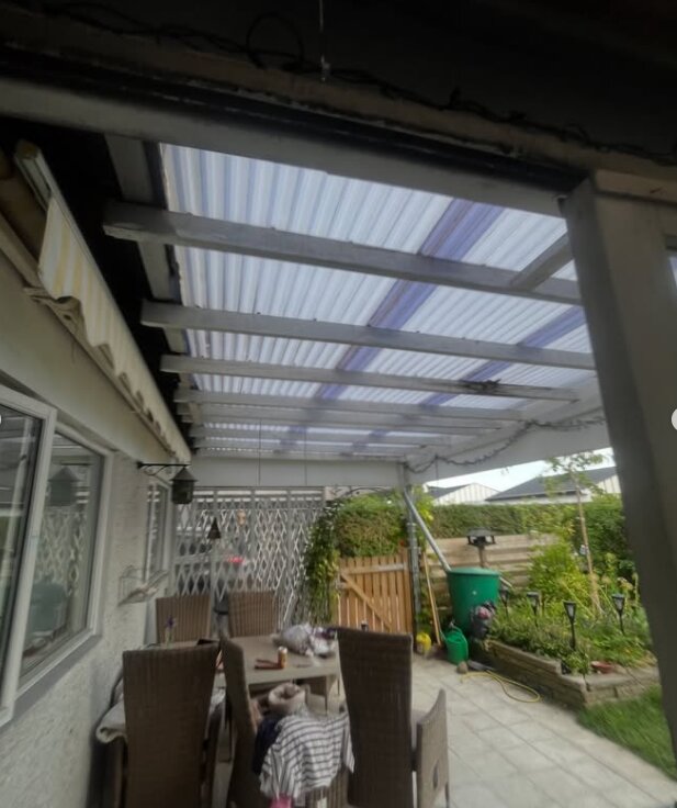 Overdækket terrasse før